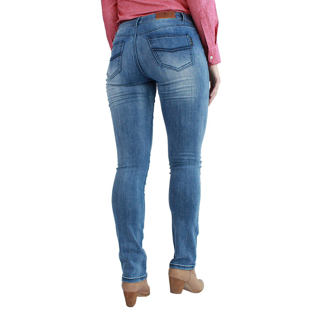 Ringers Western Womens Victoria Mid Rise Straight Leg (217108002) Light Blue - Image 3
