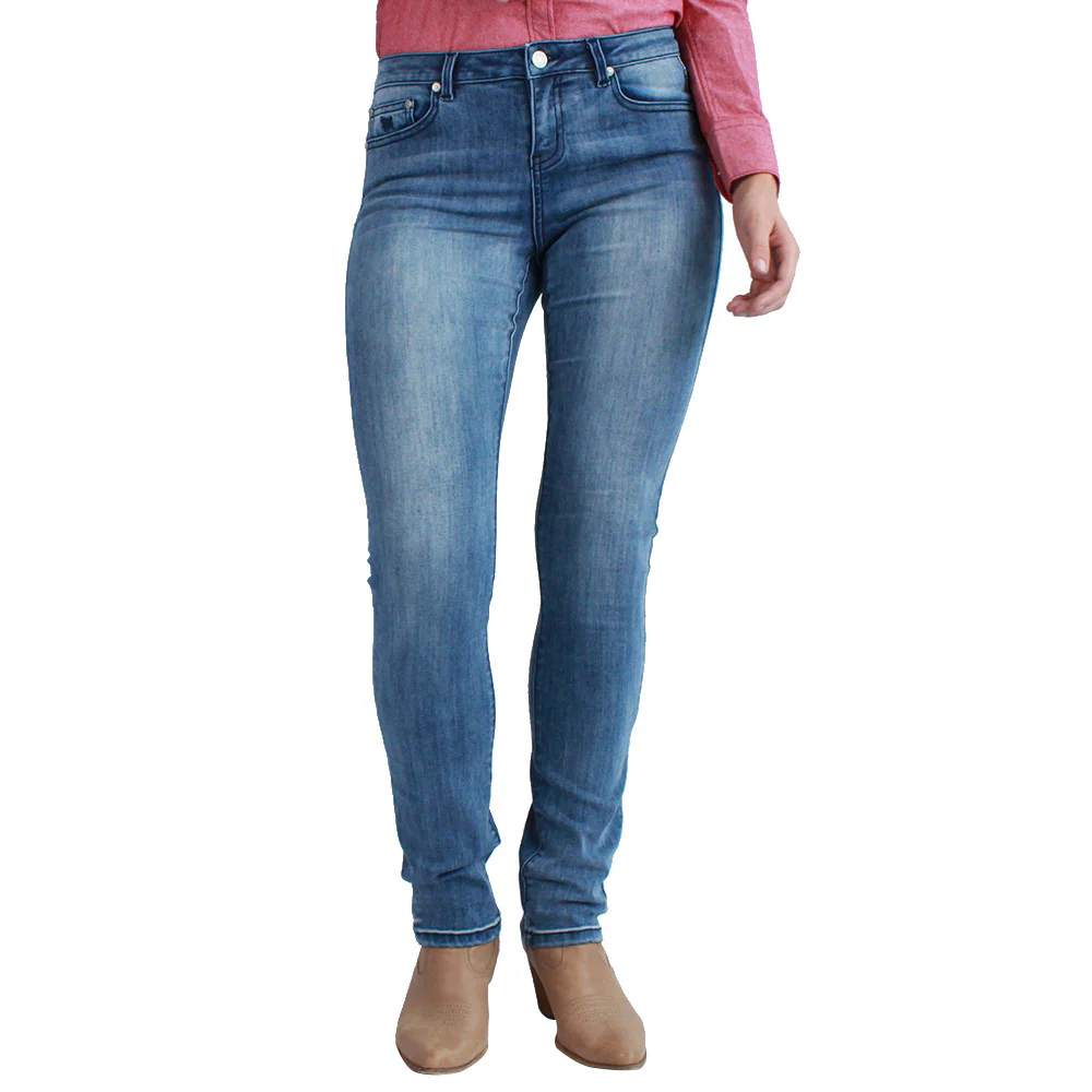 Ringers Western Womens Victoria Mid Rise Straight Leg (217108002) Light Blue - Image 5