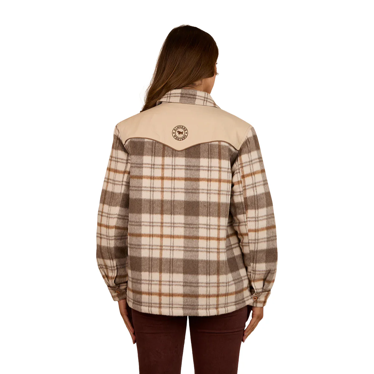 Ringers Western Womens Wildwood Western Check Jacket (225050RW) Off White/Brown - Image 5