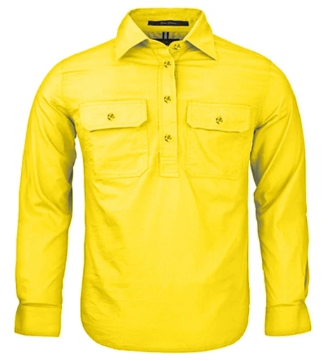 Ritemate Childrens Pilbara Closed Front Shirt (RM400CF) Lemon - Image 3
