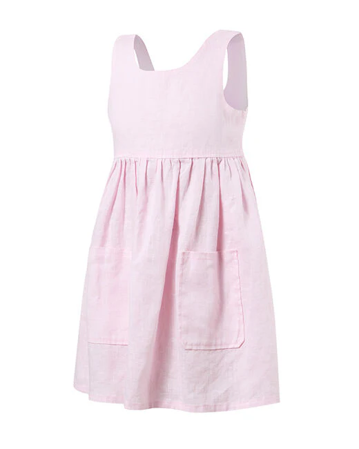 Ritemate Girls Pilbara Zoe Linen Sundress (RMPC159) Pink