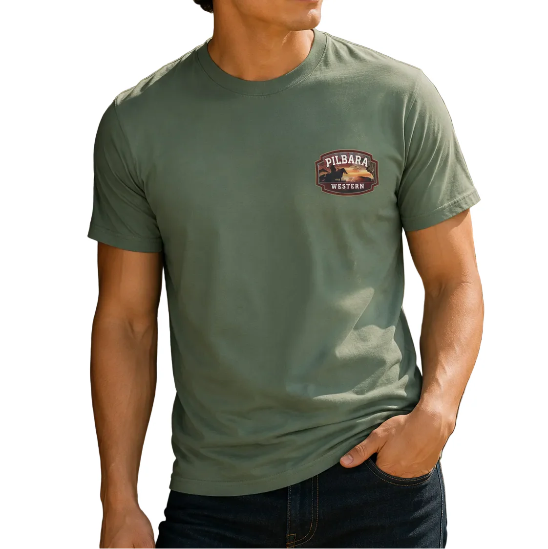 Ritemate Mens Pilbara Rope Riding S/S Tee (RMTC031) Kashmir - Image 2