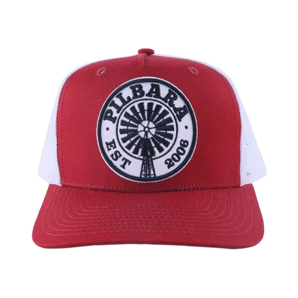 Ritemate Unisex Pilbara Established Trucker Cap (RMTC001) Rust Red/White OSFM