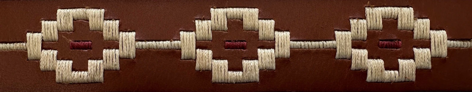 Ritemate Unisex Pilbara Western Rodeo Buckle Navajo Leather Belt (RMPW006) Tan - Image 3