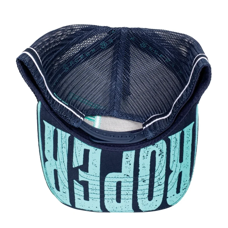 Roper Branded Trucker Cap (RC2405) Navy/Turquoise OSFM - Image 2