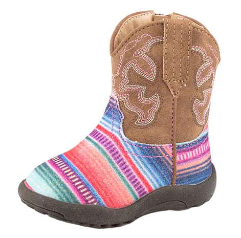 Roper Infants Cowbaby Glitter Serape Western Boots (16901115) Serape/Tan - Image 5
