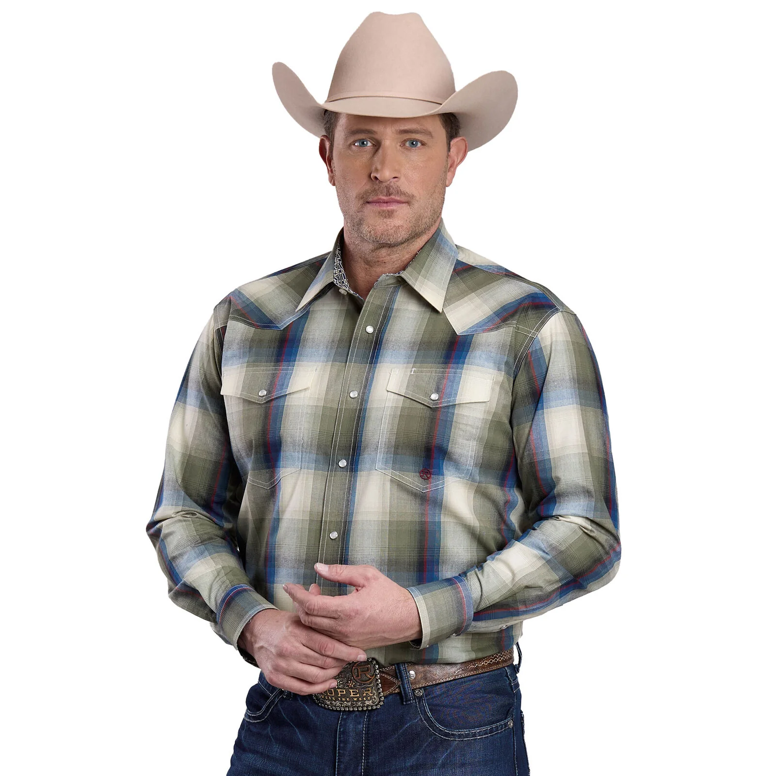 Roper Mens Amarillo Collection L/S Shirt (1278057) Plaid Multi