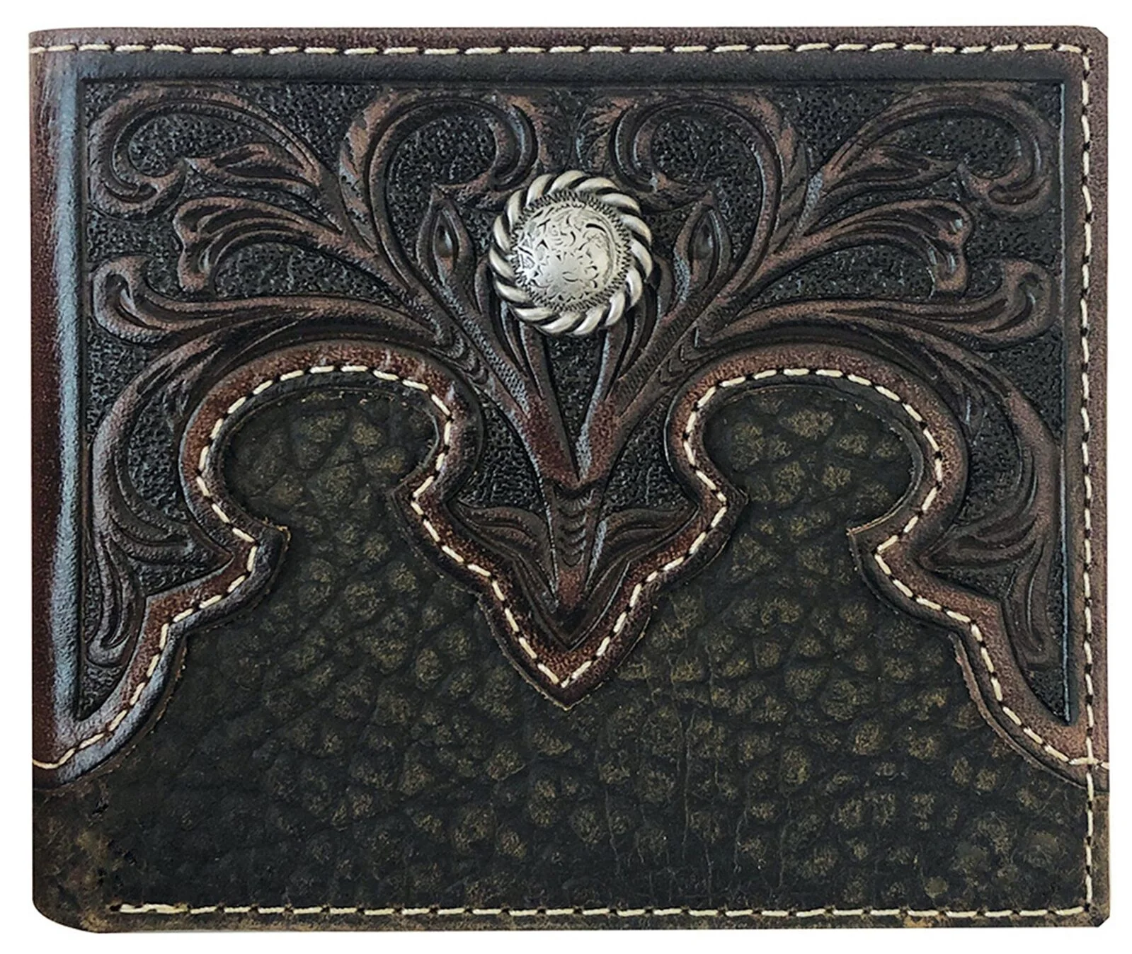 Roper Mens Bi-Fold Wallet (8143100) Tooled Yoke Brown