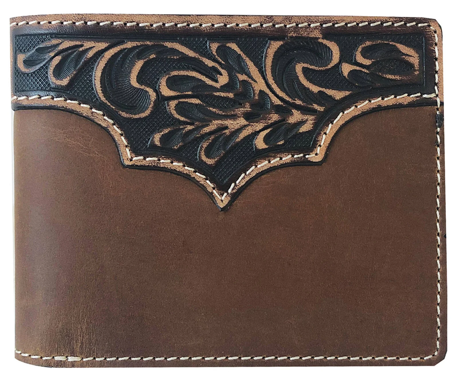 Roper Mens Bi-Fold Wallet (8146100) Tooled Yoke Tan
