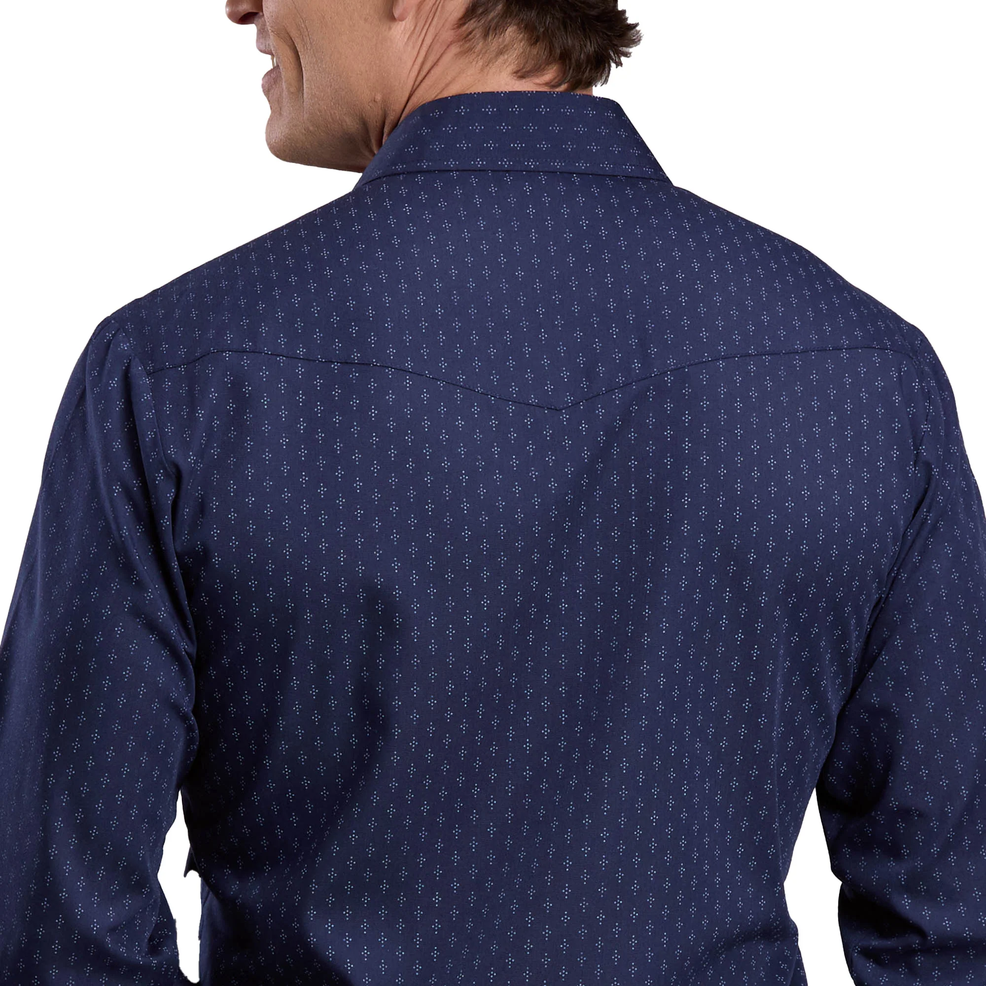 Roper Mens Karman Classic 55/45 Collection L/S Shirt (01019260) Plaid Blue - Image 3