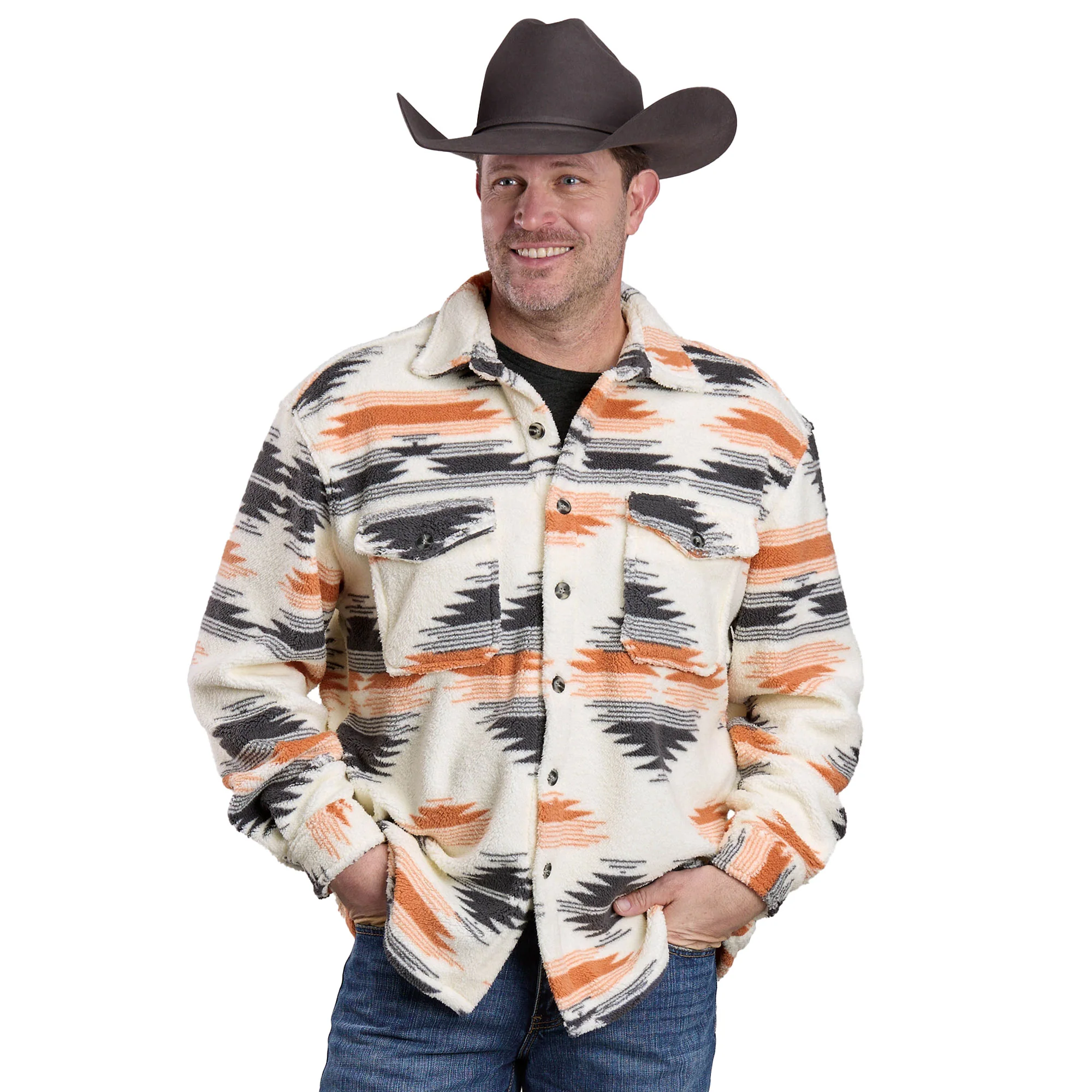 Roper Mens L/S Shirt Jacket (97119132) White
