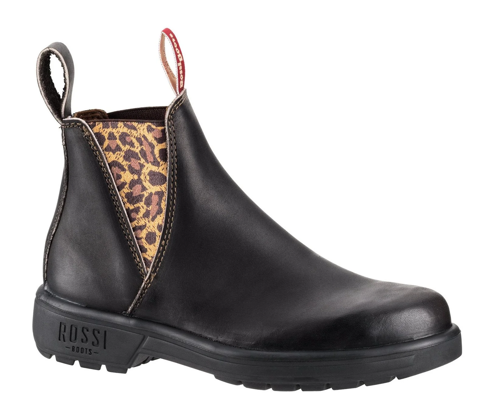 Rossi Womens Musk Endura Leopard Elastic Sided Boots (343) Claret - Image 4