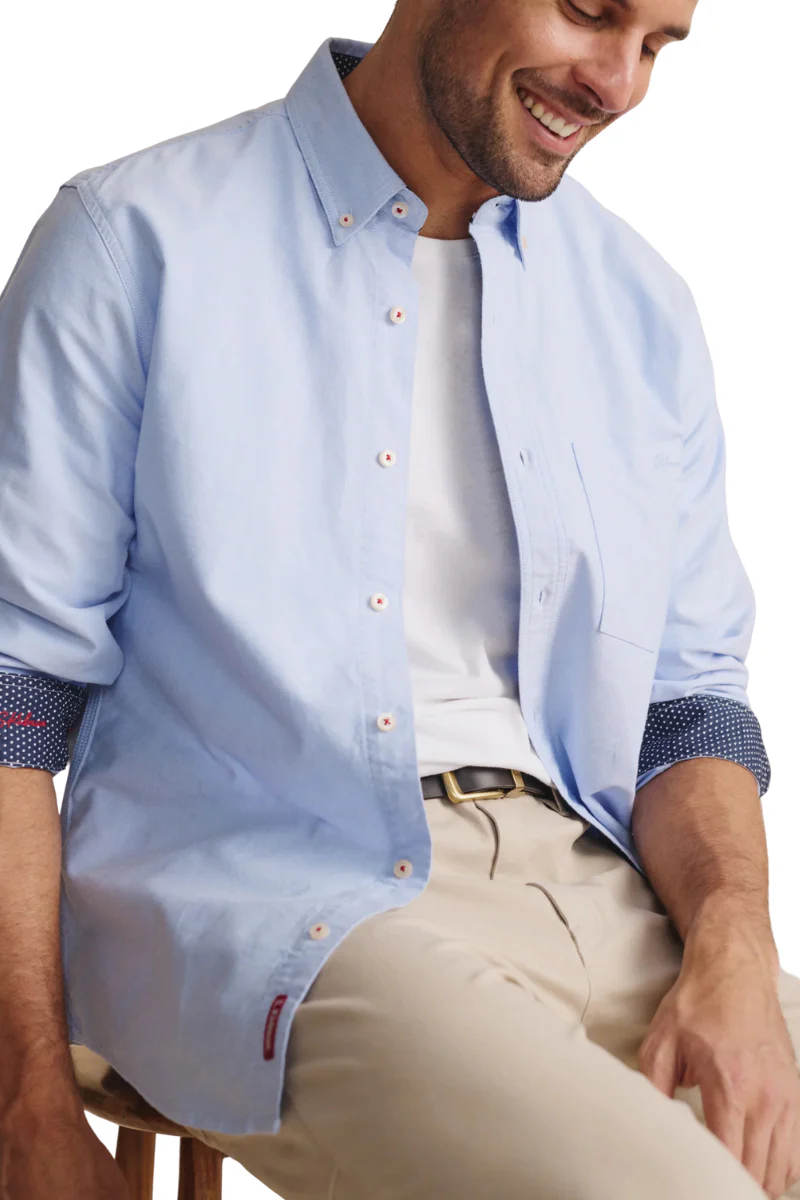 S.Kidman Mens Aberdeen Full Button L/S Dress Shirt (1SHM00001) Pale Blue - Image 3
