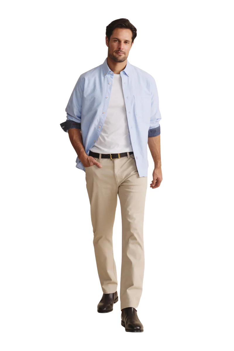 S.Kidman Mens Aberdeen Full Button L/S Dress Shirt (1SHM00001) Pale Blue - Image 5