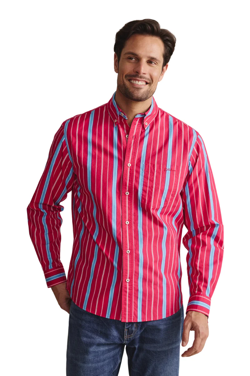 S.Kidman Mens Aberdeen Full Button L/S Dress Shirt (1SHM00084) Pink - Image 2