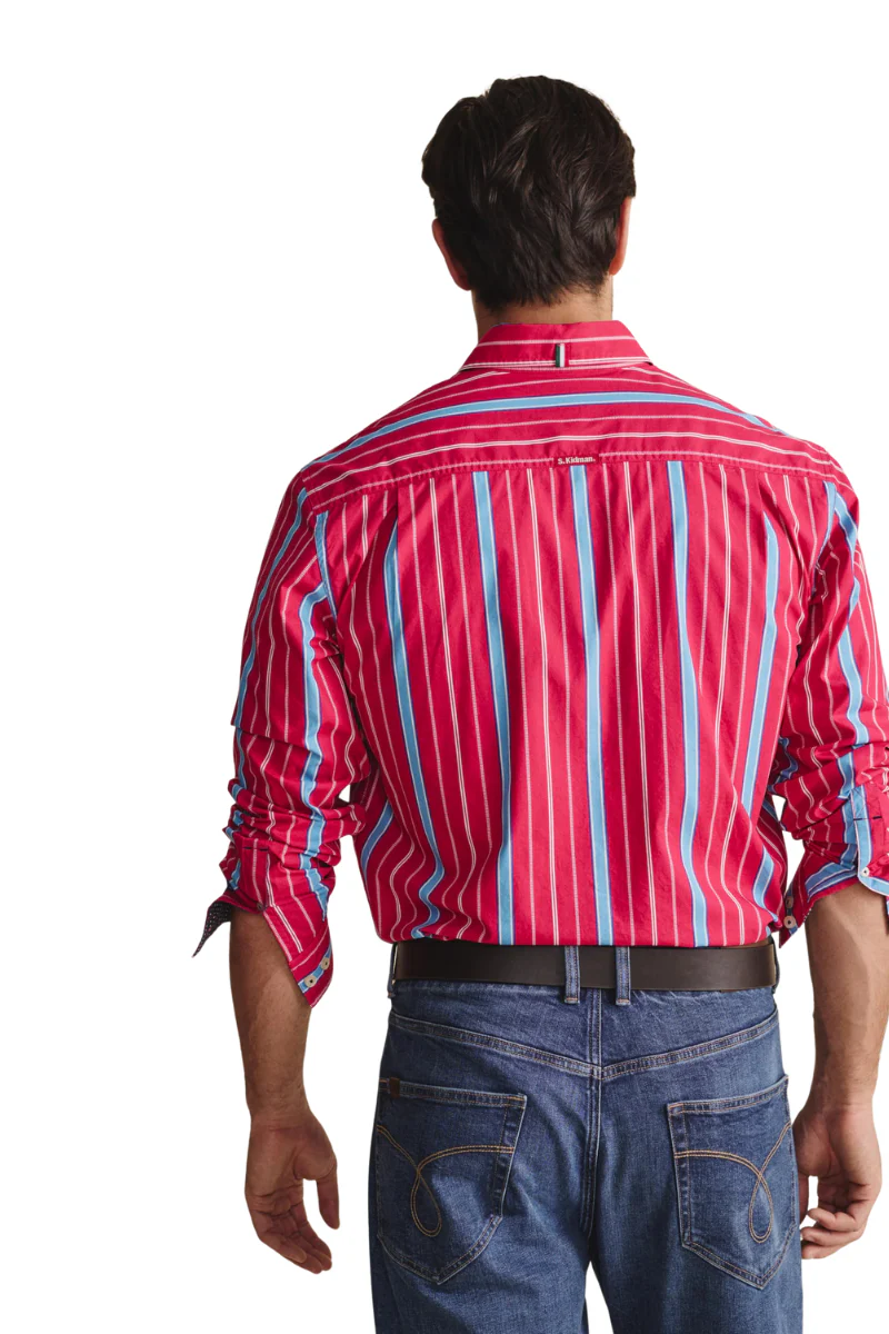 S.Kidman Mens Aberdeen Full Button L/S Dress Shirt (1SHM00084) Pink - Image 4