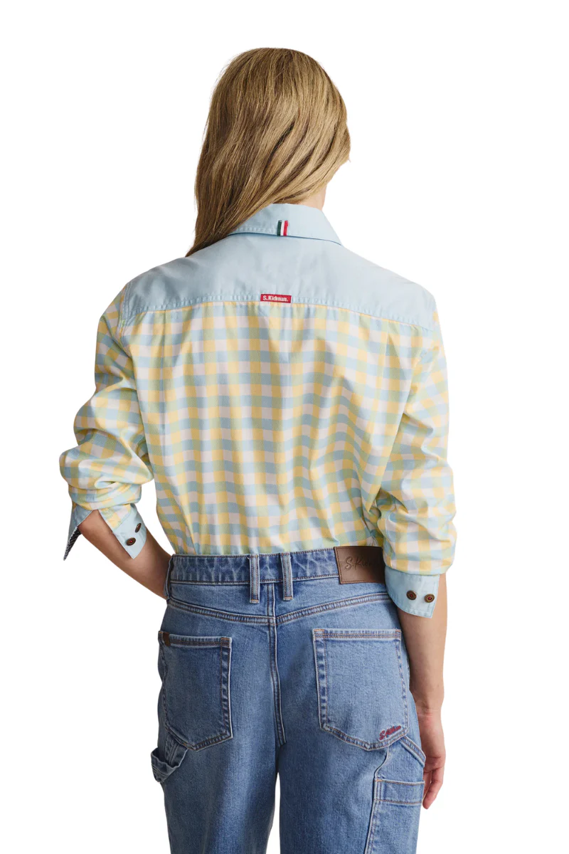 S.Kidman Womens Camfield Half Button L/S Print Shirt (1SHW00126) Sky Blue - Image 3