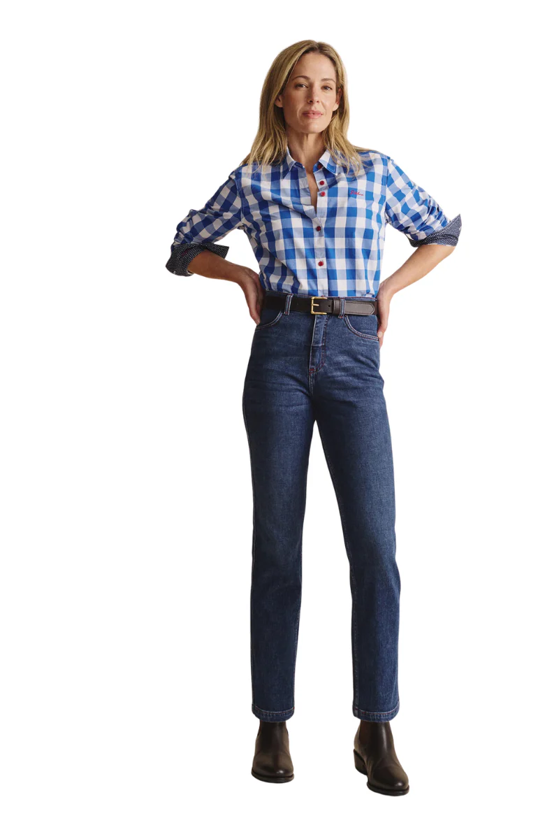 S.Kidman Womens Redbank Full Button L/S Dress Shirt (1SHW00016) Mid Blue - Image 4