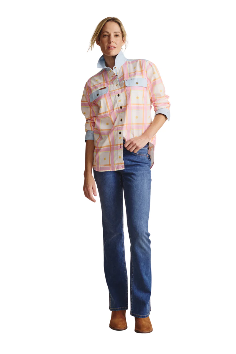 S.Kidman Womens Spencer Full Button L/S Print Shirt (1SHW00028) Pale Pink - Image 4