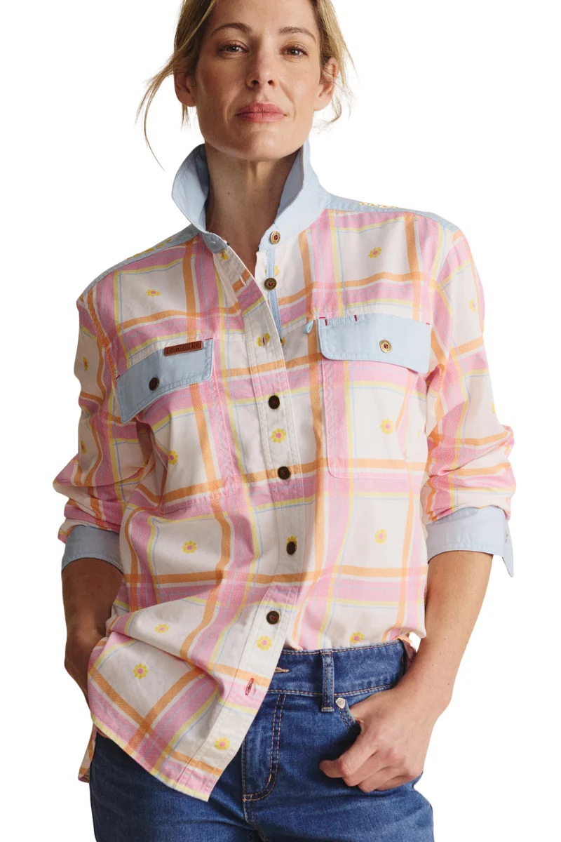 S.Kidman Womens Spencer Full Button L/S Print Shirt (1SHW00028) Pale Pink - Image 5