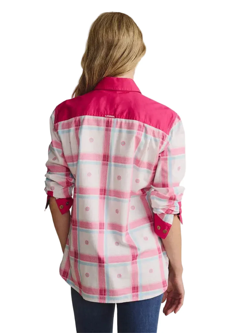 S.Kidman Womens Spencer Full Button L/S Print Shirt (1SHW00028) Pink - Image 3
