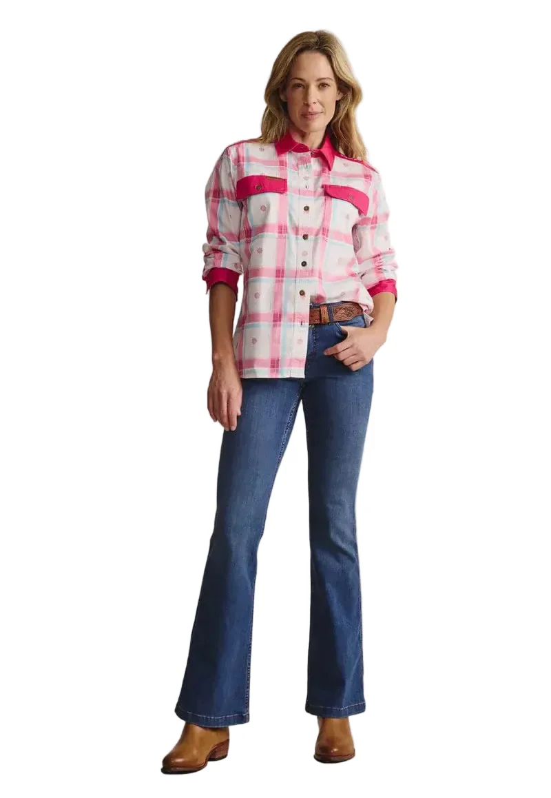 S.Kidman Womens Spencer Full Button L/S Print Shirt (1SHW00028) Pink - Image 4