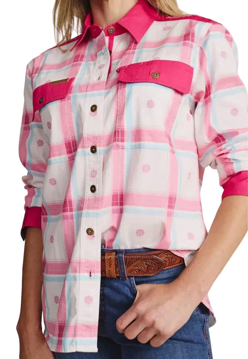 S.Kidman Womens Spencer Full Button L/S Print Shirt (1SHW00028) Pink - Image 5
