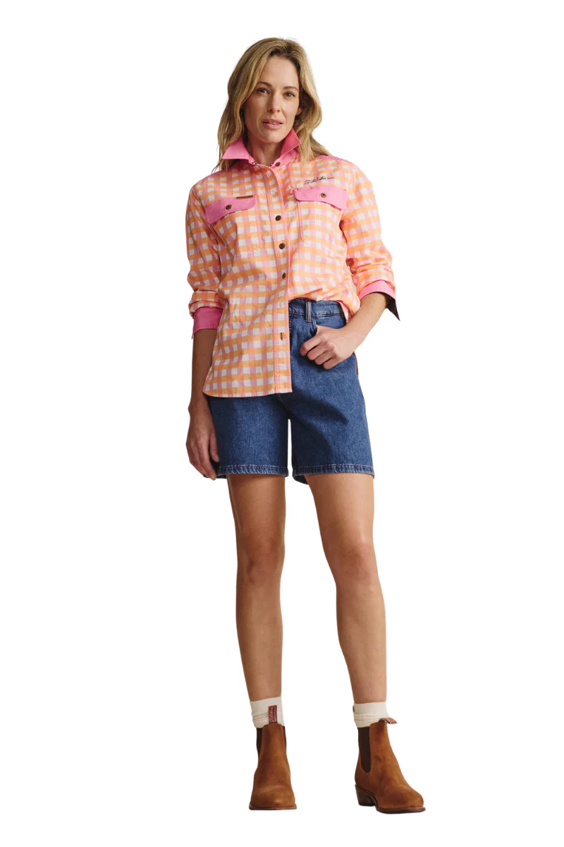 S.Kidman Womens Spencer Full Button L/S Print Shirt (1SHW00125) Pale Pink - Image 5