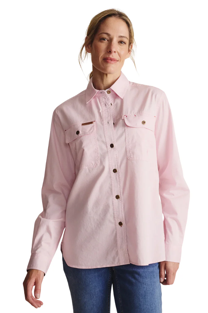 S.Kidman Womens Spencer Full Button L/S Work Shirt (1SHW00132) Pale Pink - Image 2