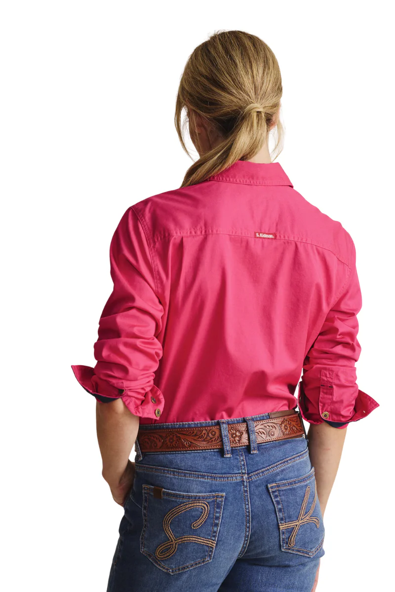 S.Kidman Womens Spencer Full Button L/S Work Shirt (1SHW00132) Pink - Image 4