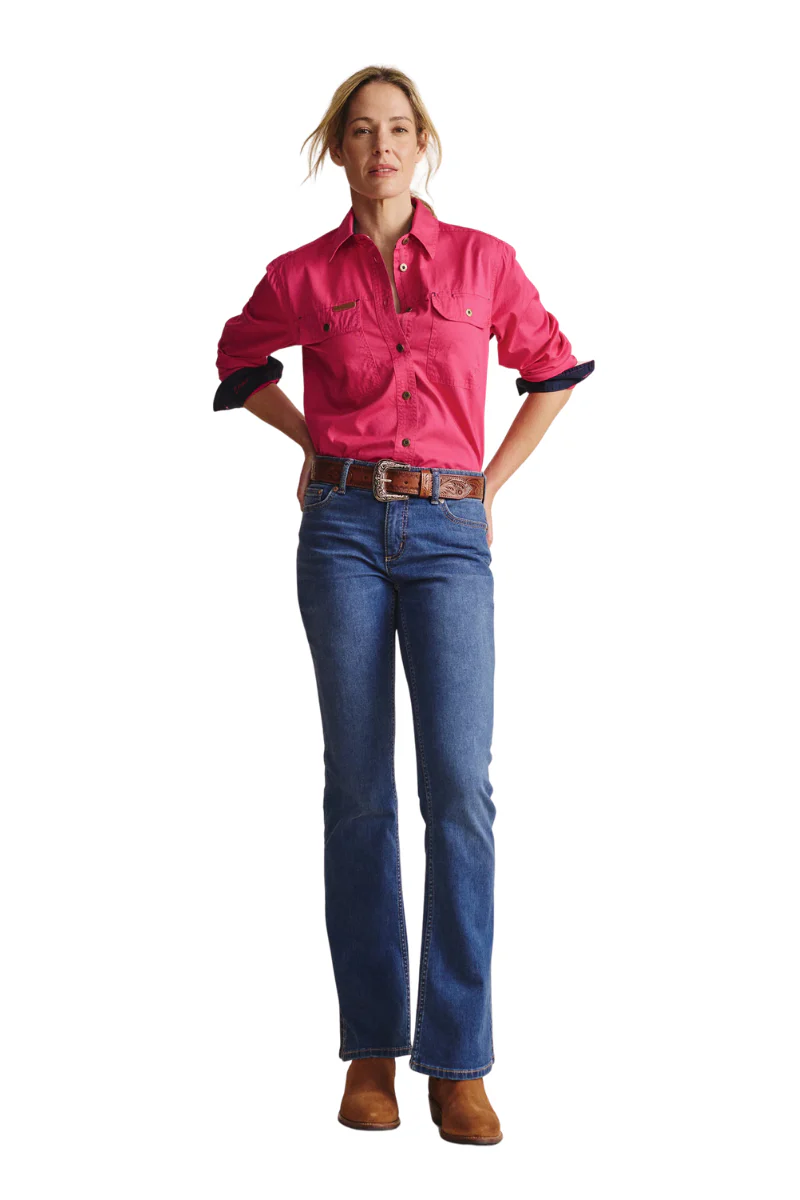 S.Kidman Womens Spencer Full Button L/S Work Shirt (1SHW00132) Pink - Image 5