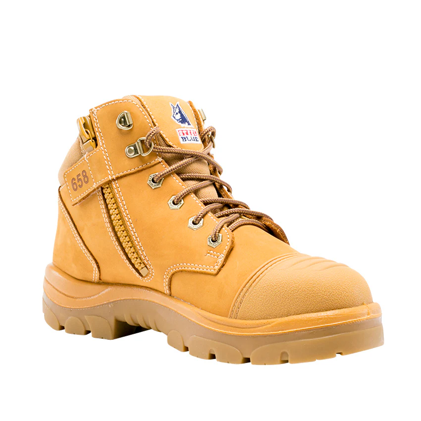 Steel Blue Mens Parkes Zip Safety Boots with Scuff Cap (312658) Wheat - Image 4