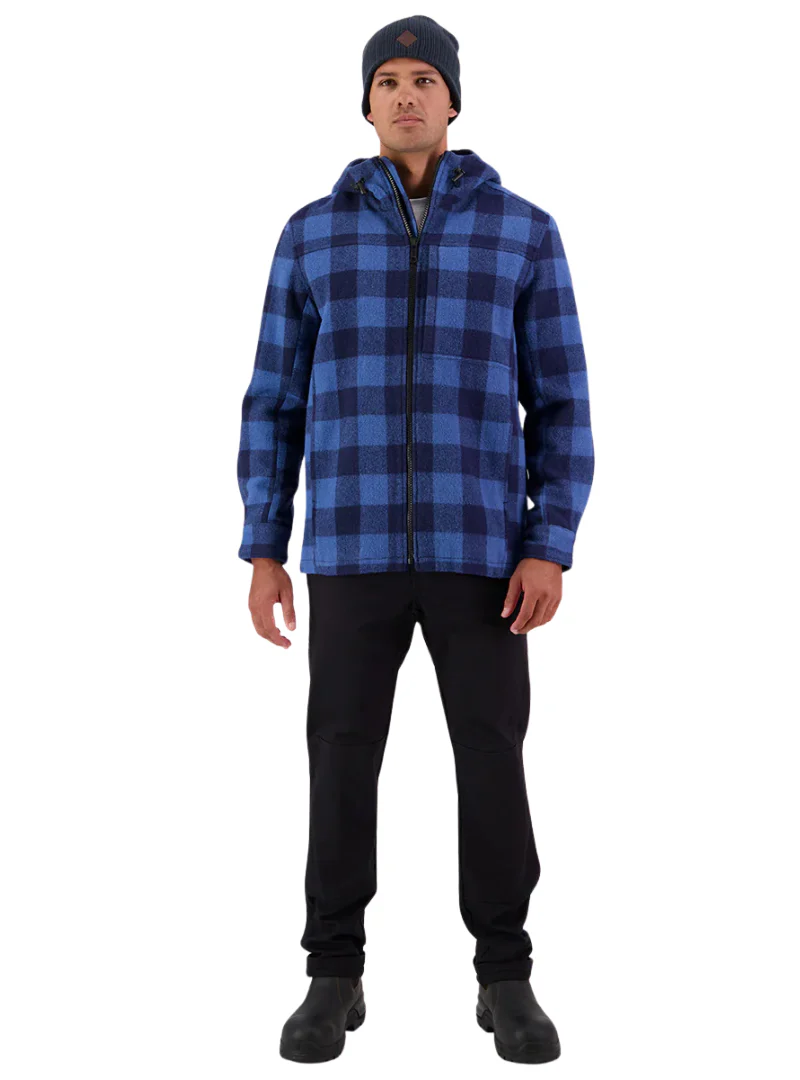 Swanndri Mens Hudson Hoodie (SW17435M) Oceanview/Navy Check - Image 7