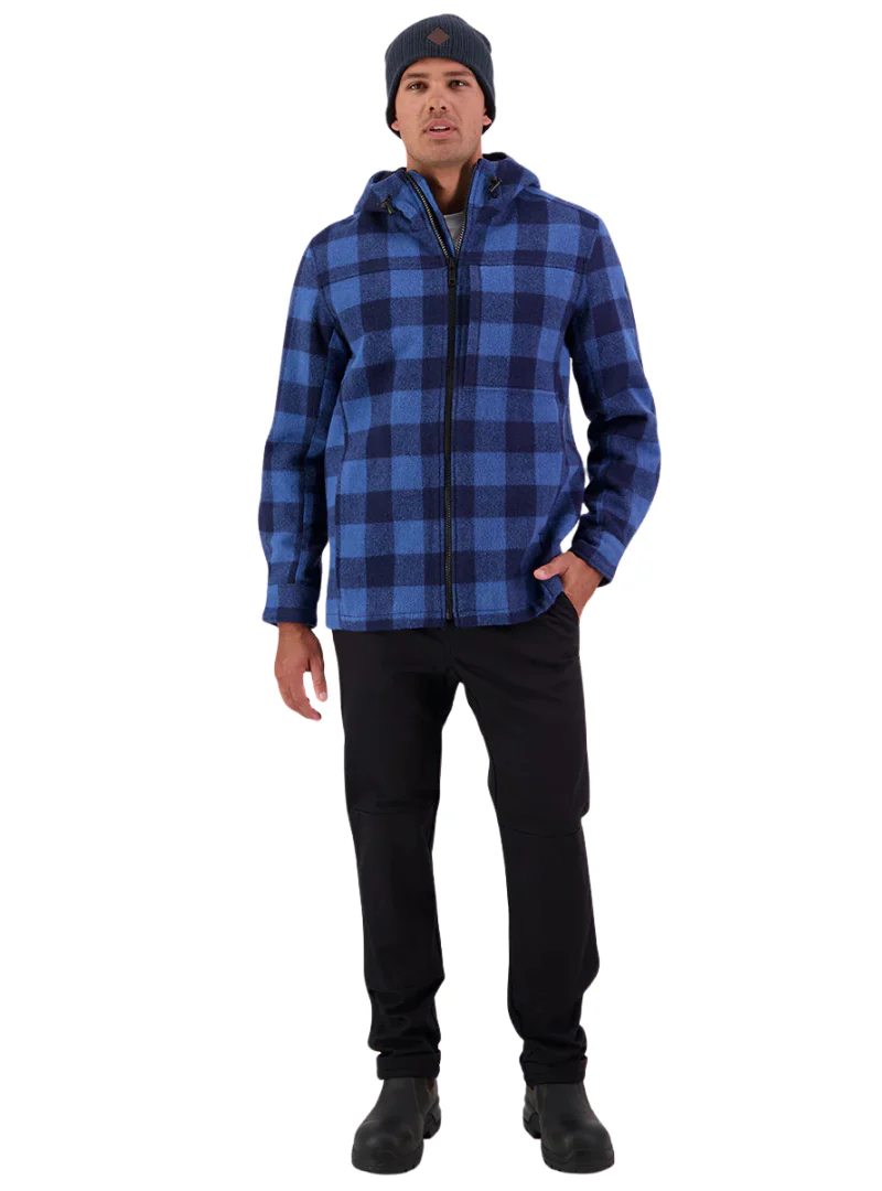 Swanndri Mens Hudson Hoodie (SW17435M) Oceanview/Navy Check - Image 8