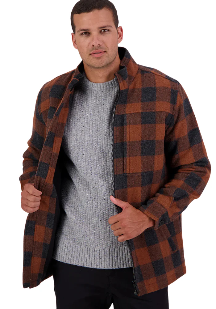 Swanndri Mens Hudson Jacket (SW244853M) Shadow/Rusty Check - Image 5