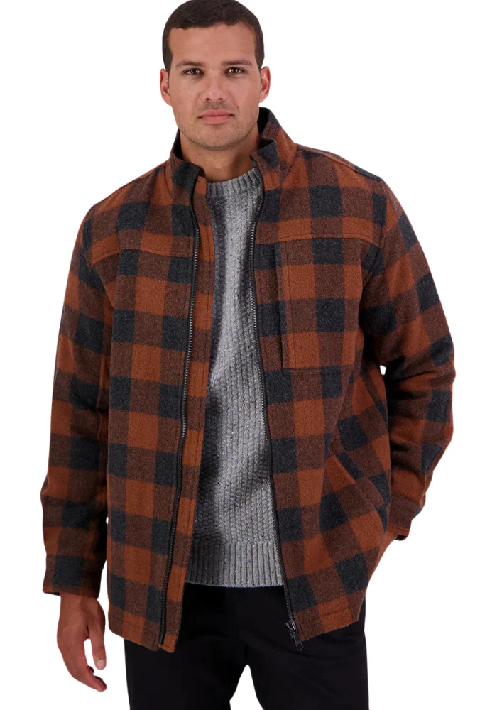 Swanndri Mens Hudson Jacket (SW244853M) Shadow/Rusty Check - Image 6
