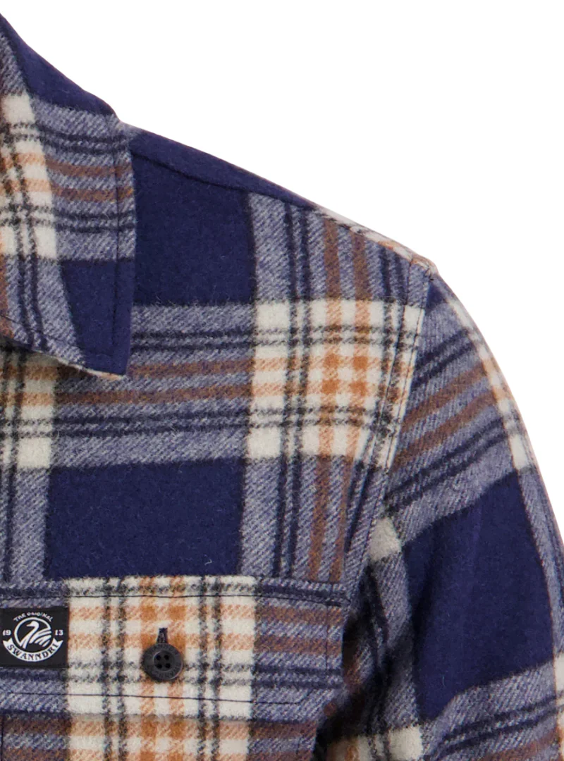 Swanndri Mens Kiaraki v3 Wool Shacket (SW214149M) Atlantic Check - Image 6