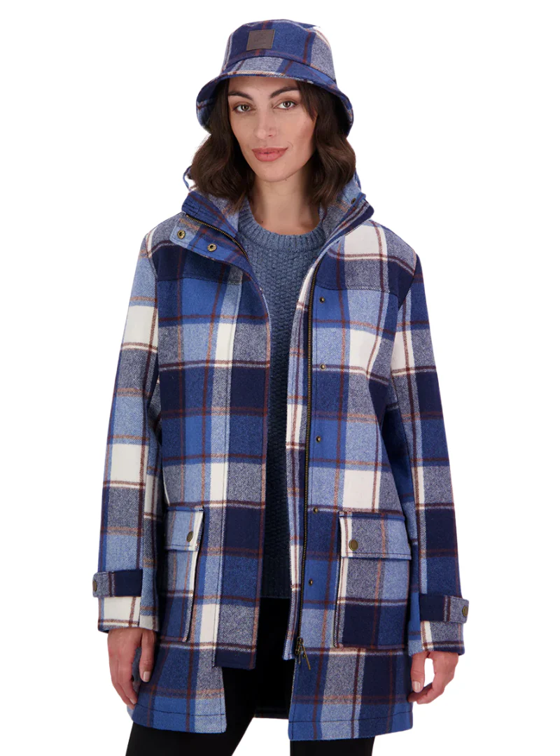Swanndri Womens Annmore Merino Wool Overcoat (SW214181W) Fitzroy Check