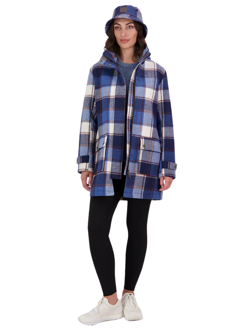 Swanndri Womens Annmore Merino Wool Overcoat (SW214181W) Fitzroy Check - Image 9