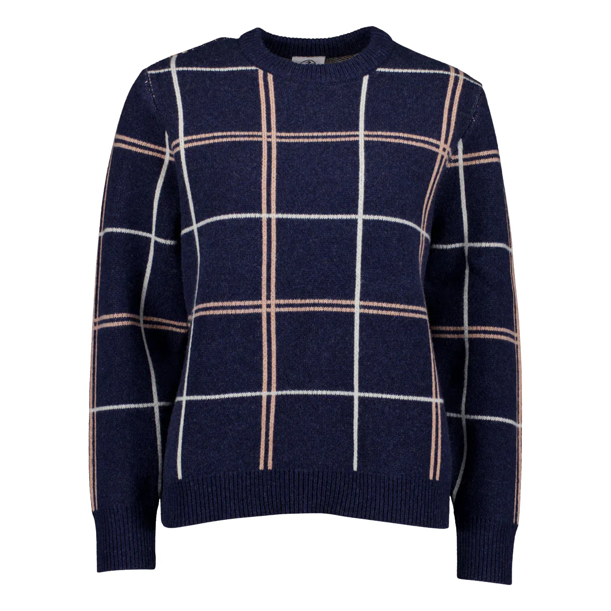 Swanndri Womens Yasmin Check Knit Jumper (SW26550W) Navy Check - Image 6