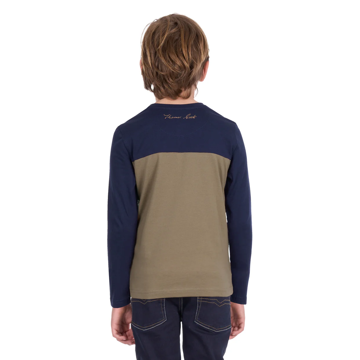 Thomas Cook Boys Karl Henley L/S Tee (T6W3517201) Navy/Tan - Image 3