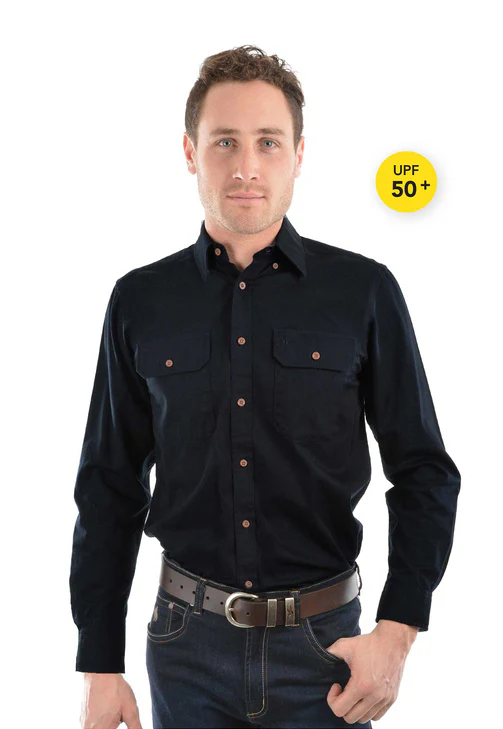Thomas Cook Light Drill Full Button L/S Shirt (TCP1125005) Ink - Image 3