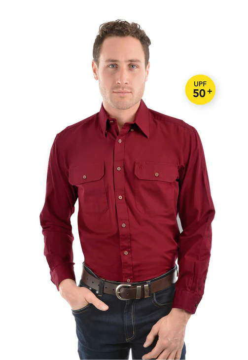 Thomas Cook Light Drill Full Button L/S Shirt (TCP1125005) Red