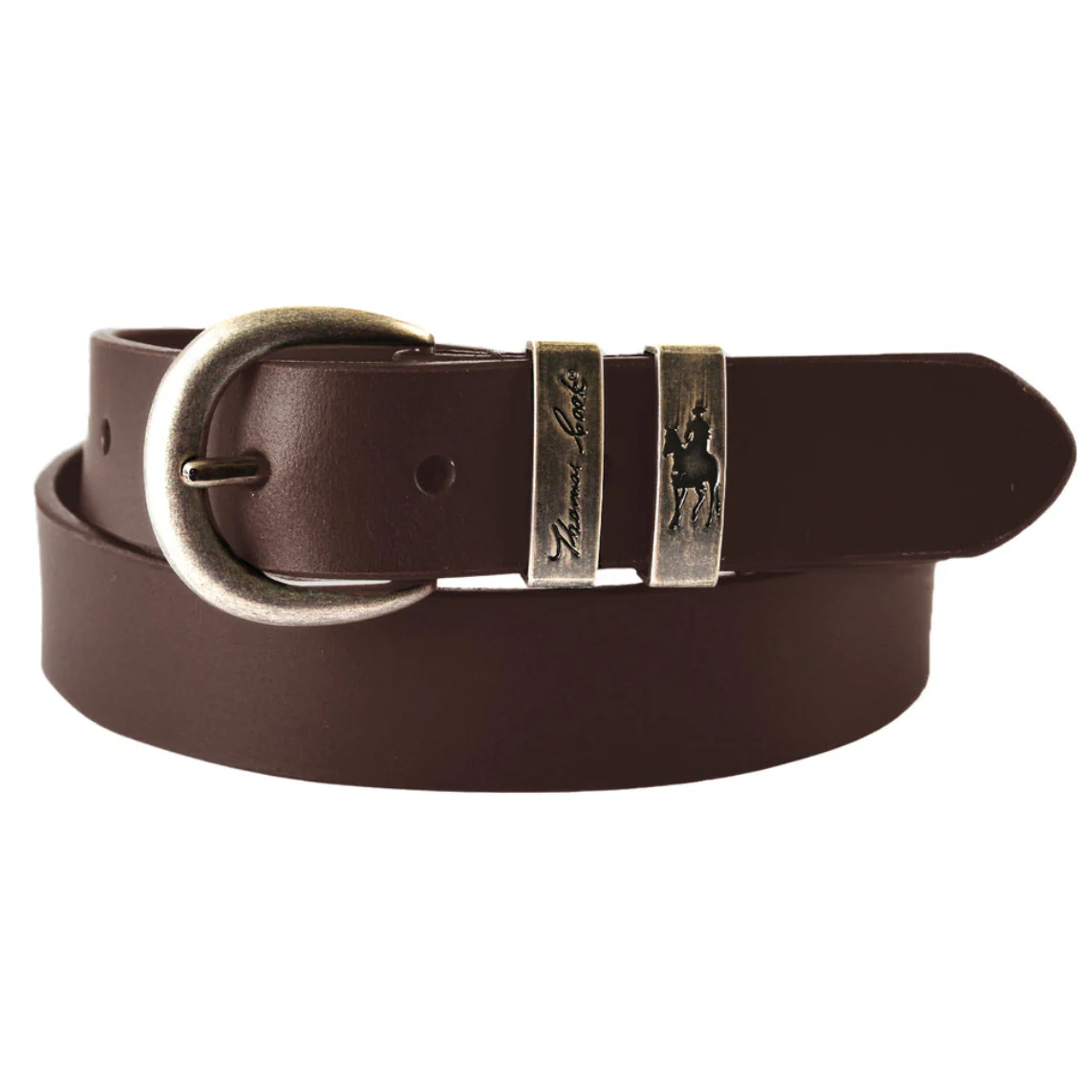 Thomas Cook Narrow Silver Twin Keeper Belt (TCP1974BEL) Chocolate