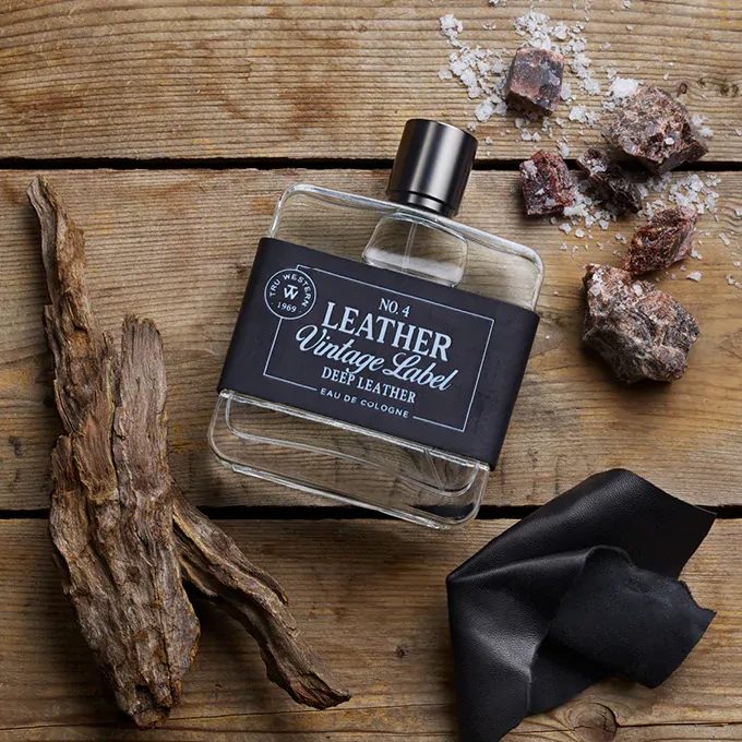 Tru Western Mens Leather Vintage Label #4 Deep Leather Eau De Cologne 100mL (98089) - Image 2
