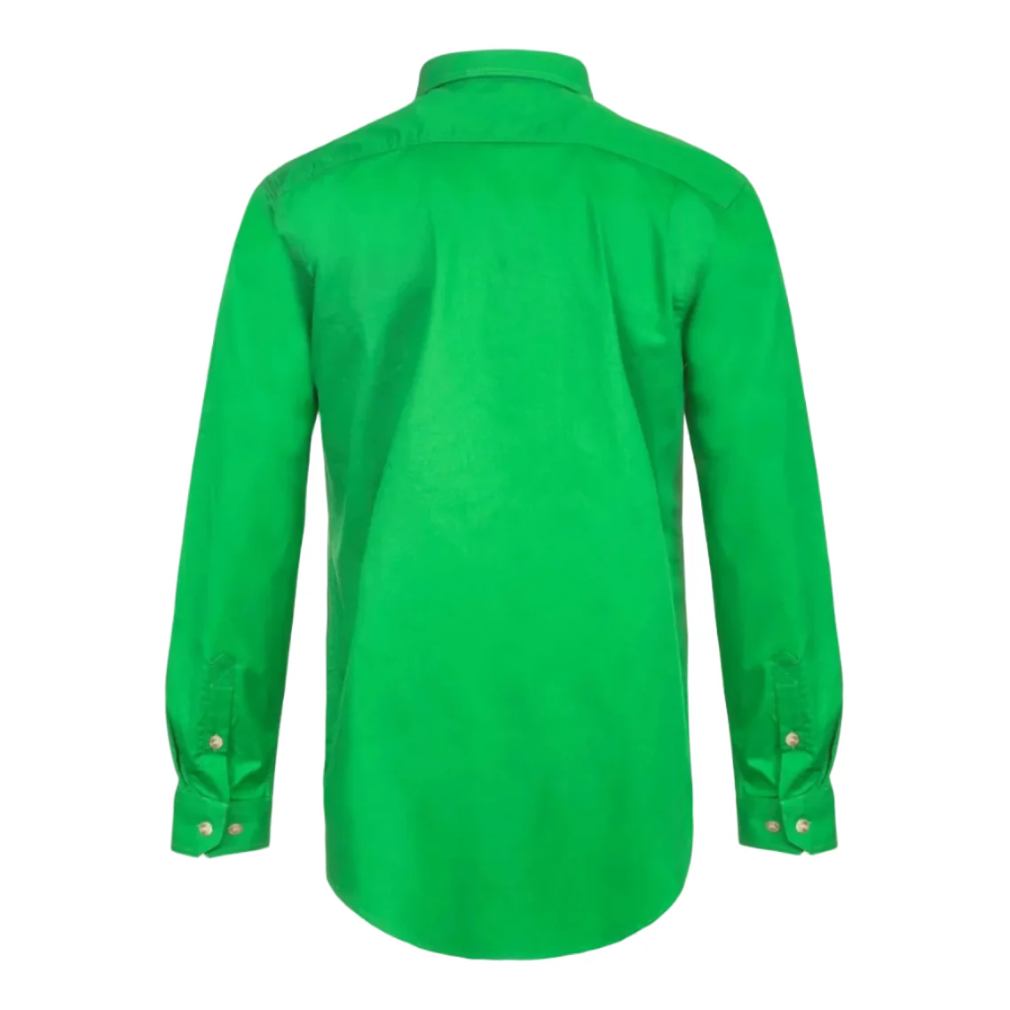 Workcraft Mens Lightweight Closed Front L/S Cotton Drill Shirt (WS3029) Electric Green - Image 2