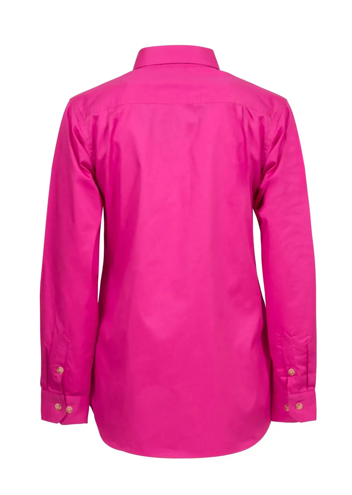 Workcraft Womens Lightweight Closed Front L/S Cotton Drill Shirt (WSL505) Pink - Image 2