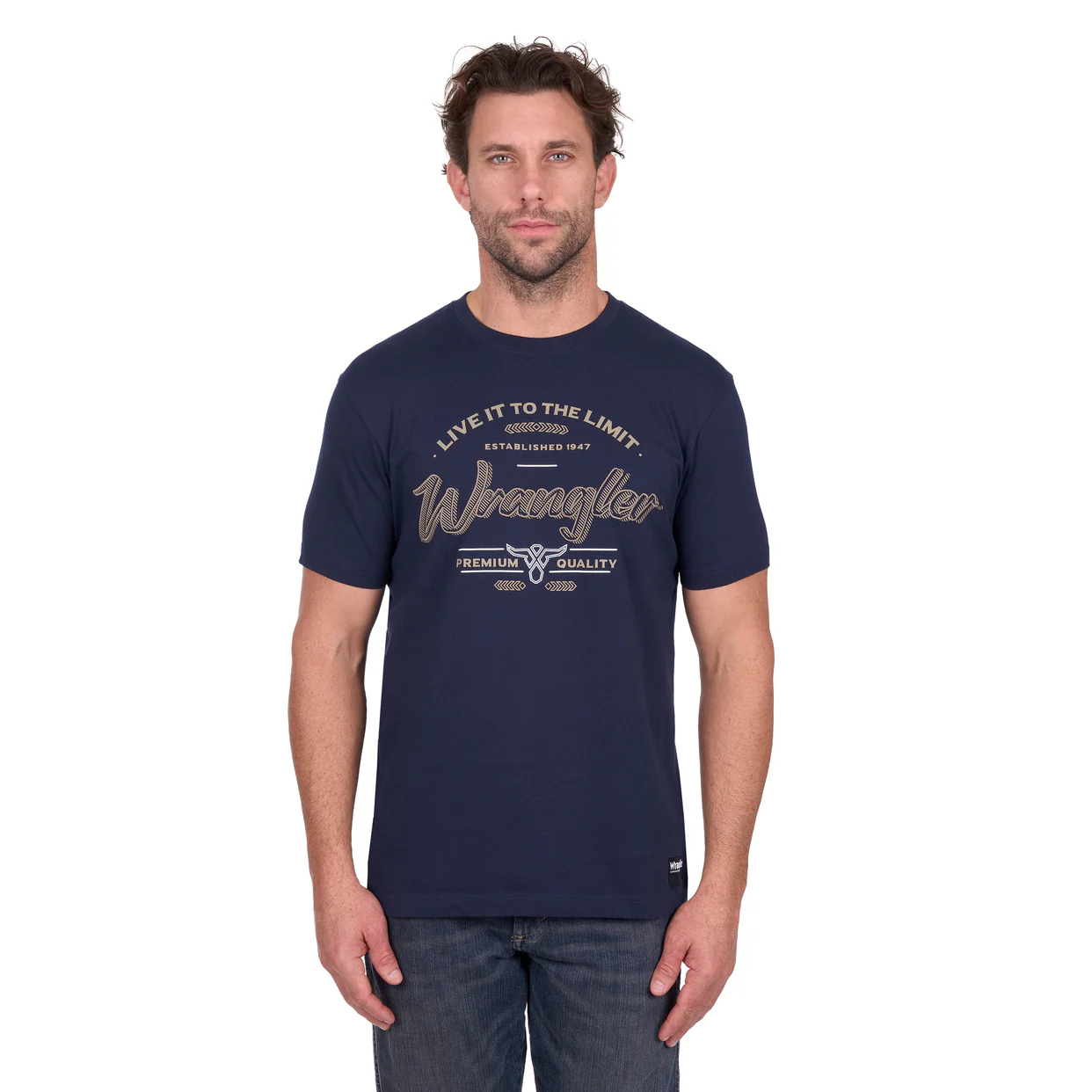Wrangler Mens Joel S/S Tee (X6W1557496) Navy - Image 4