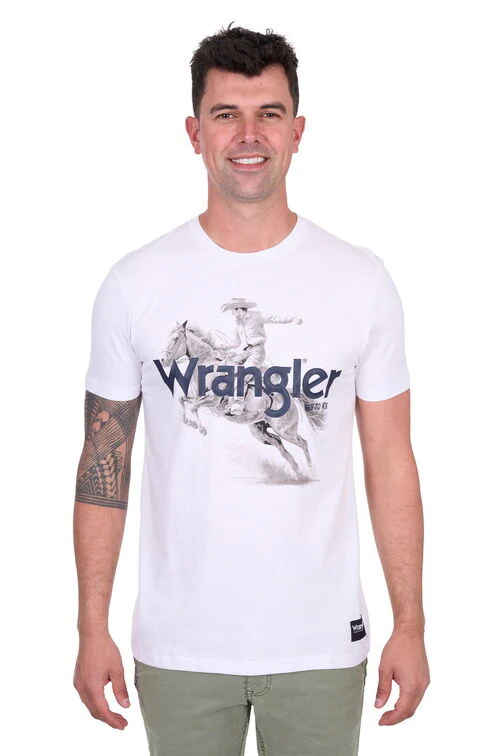Wrangler Mens Lance S/S Tee (X5S1557393) White - Image 2