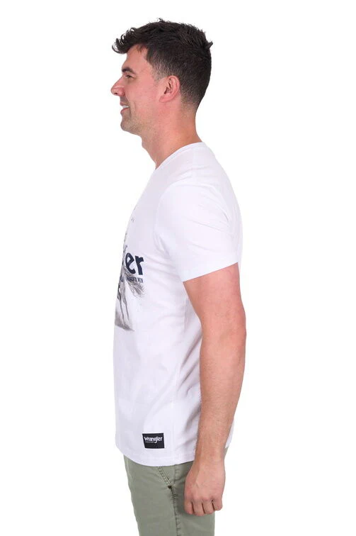Wrangler Mens Lance S/S Tee (X5S1557393) White - Image 3